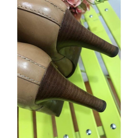 Tory Burch Bristol Bootie Leather Ankle tan Heels Boots 10.5M(1400 - Picture 7 of 8